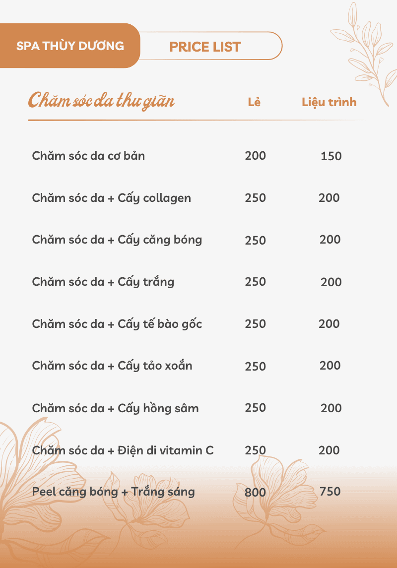 Bảng Giá Dịch Vụ 2